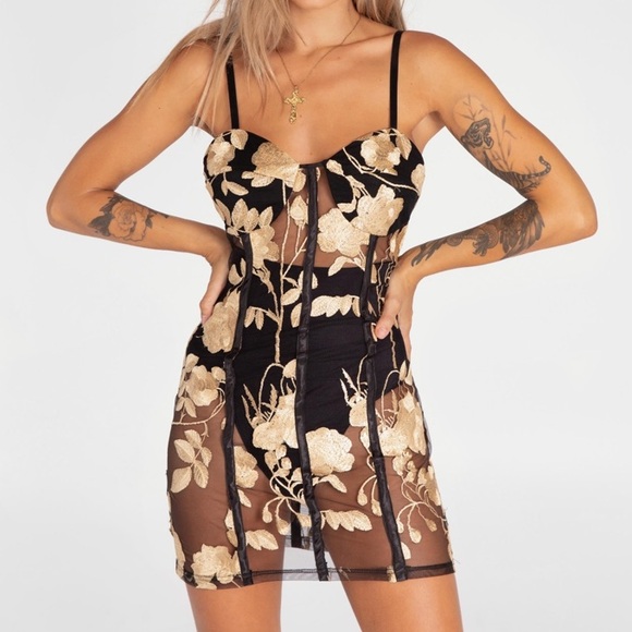 JAGGER & STONE Eve Sheer Mesh Mini Dress - 8 - Picture 1 of 9